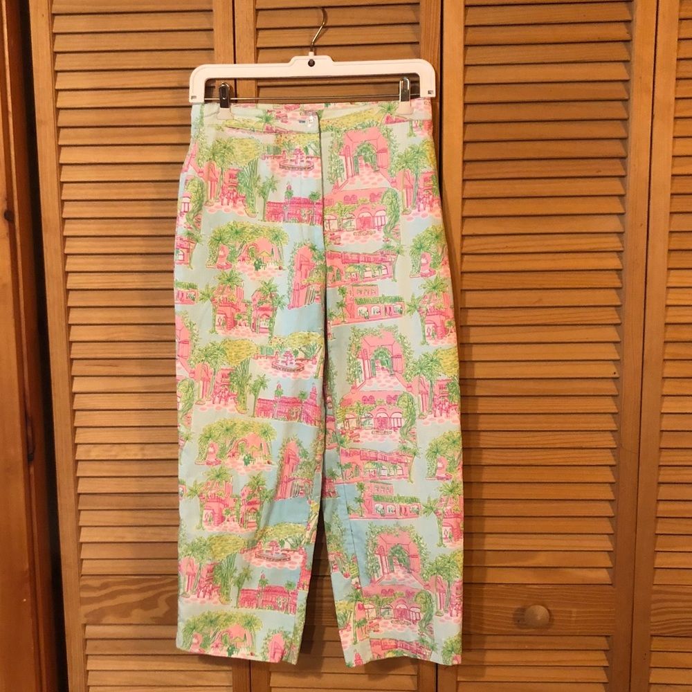 Lilly Pulitzer Blue Green Capri Pants 2